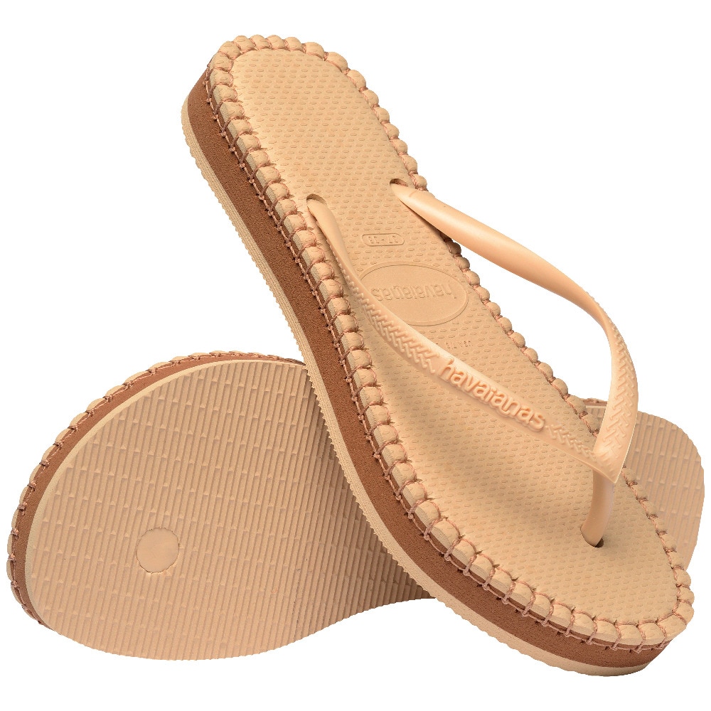 Chinelos de Mulher Hav. Slim Flatform Loop Golden/Golden 412 Natural-7