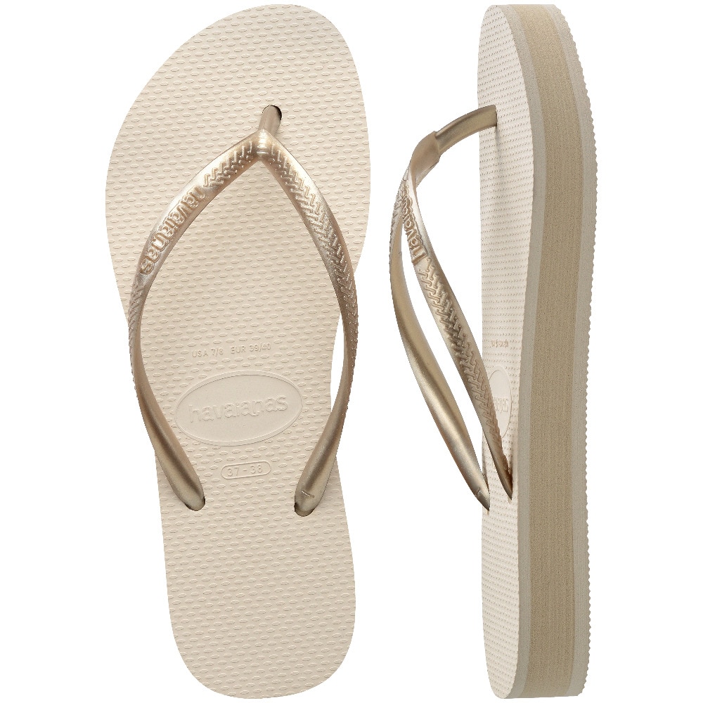 Sandálias de Mulher Hav. Slim Flatform Beige 412 Champanhe-4