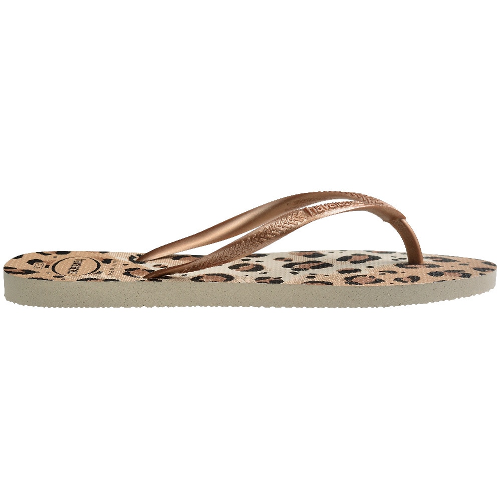 Chinelos de Mulher Hav. Slim Animals Bege/Bege 412 Branco / Preto-3