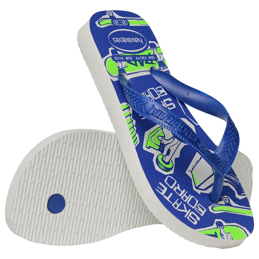 Chinelos de Menino Hav. Kids Athletic White/Marine Blue 356 Azul-marinho / Branco-4