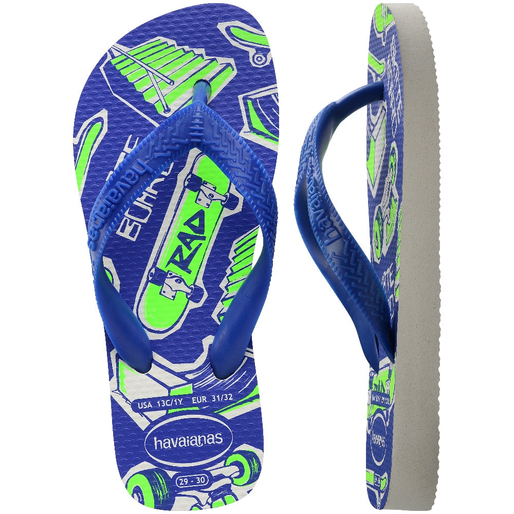 Chinelos de Menino Hav. Kids Athletic White/Marine Blue 356 Azul-marinho / Branco-5