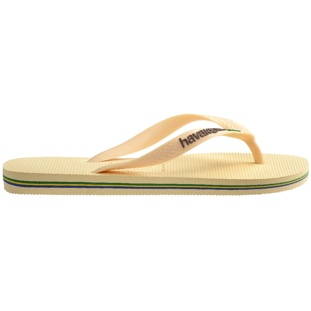 Chinelos Unissexo Hav. Brasil Logo Buttercream 456 Creme-5