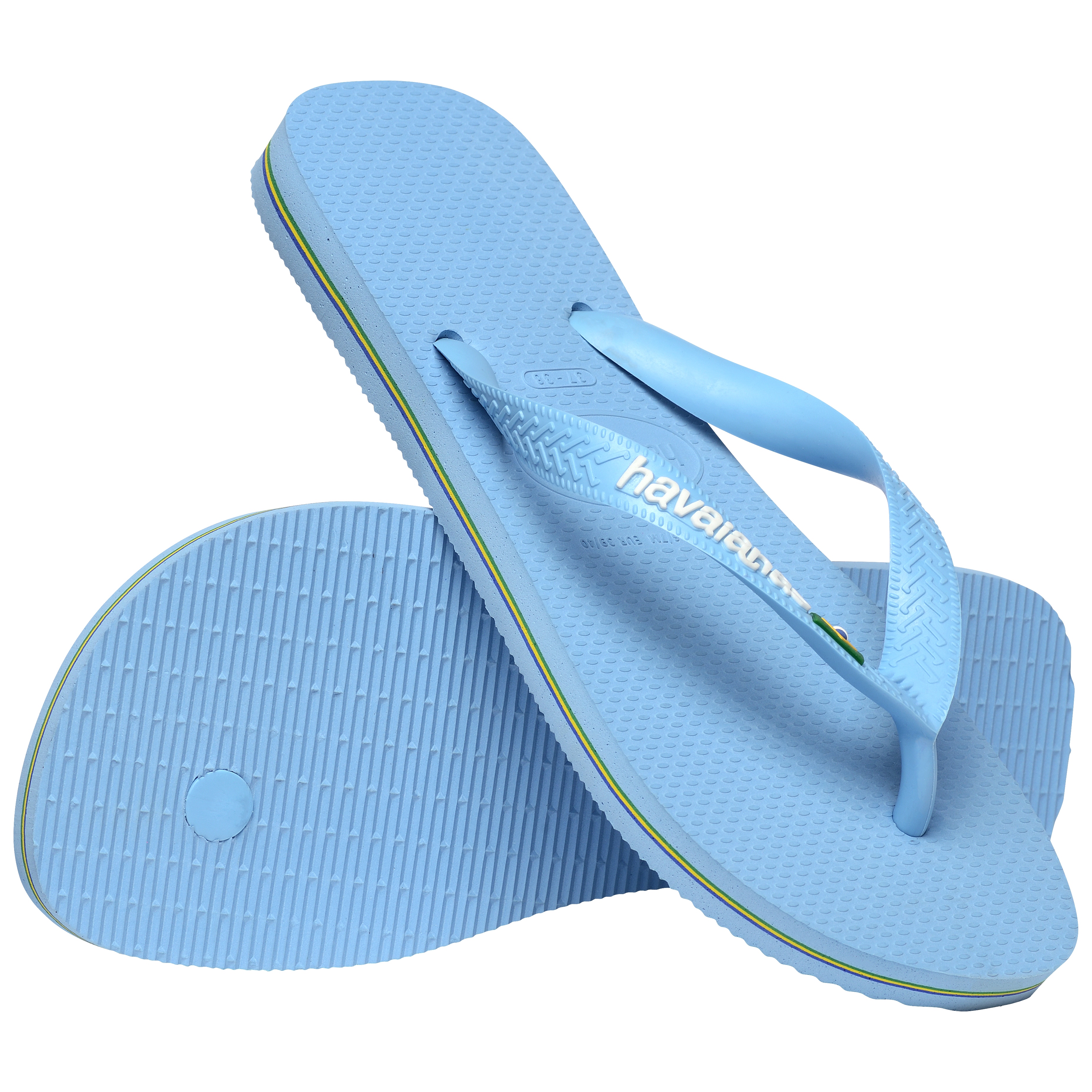Chinelos Unissexo Hav. Brasil Logo Blue Lavender/White 456 Azul Céu-3