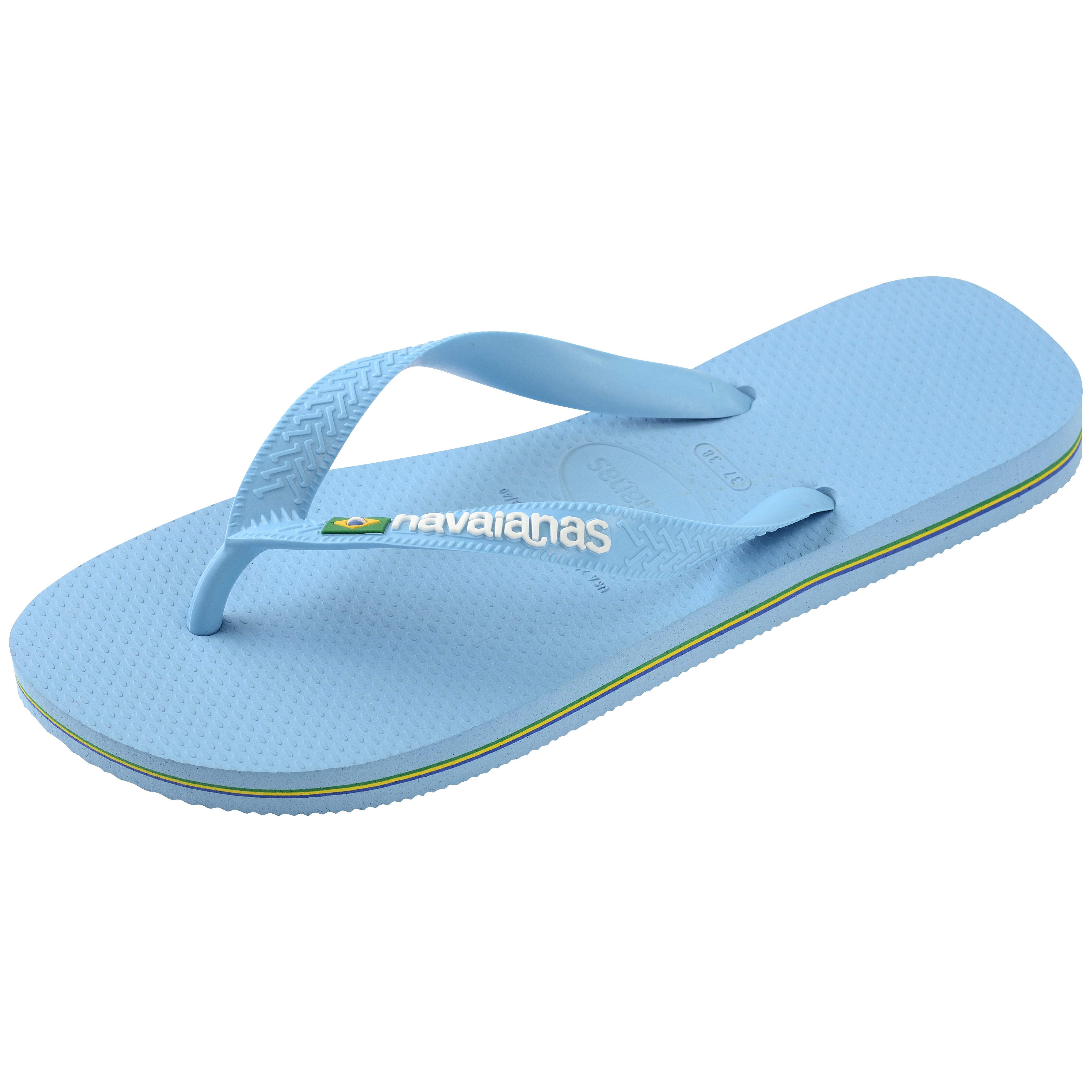 Chinelos Unissexo Hav. Brasil Logo Blue Lavender/White 456 Azul Céu-5