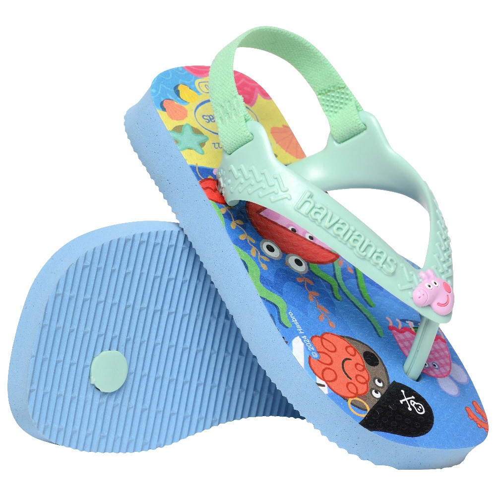 Chinelos de Bebé Hav. Baby Peppa Pig Lavender Blue 256 Estampado/Azul-5