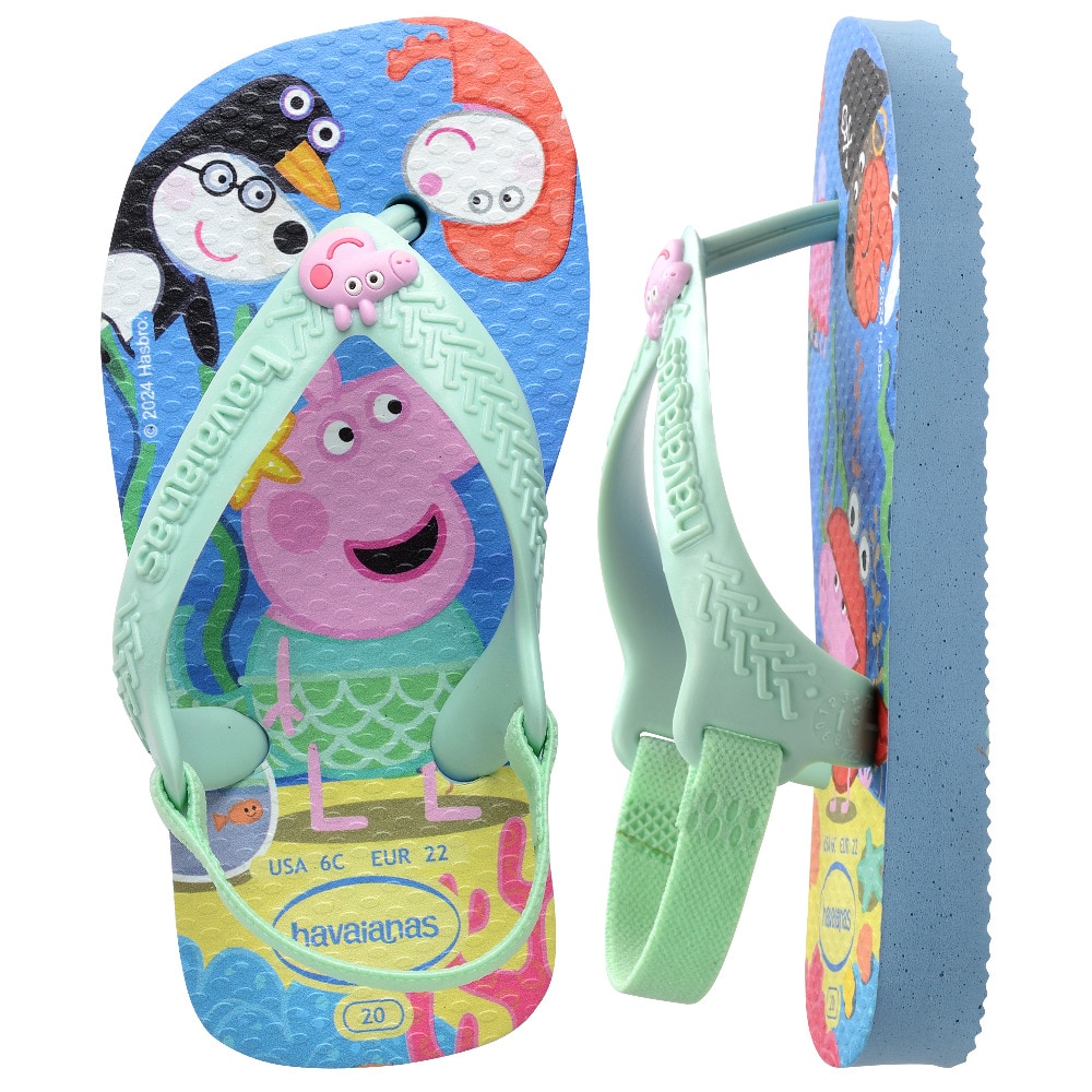 Chinelos de Bebé Hav. Baby Peppa Pig Lavender Blue 256 Estampado/Azul-6