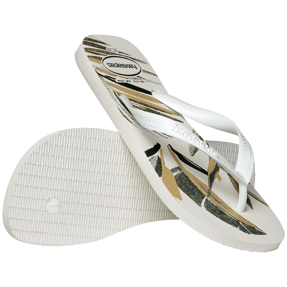 Chinelos de Homem Hav. Aloha White/White/Green Olive 456 Estampado/Branco-3