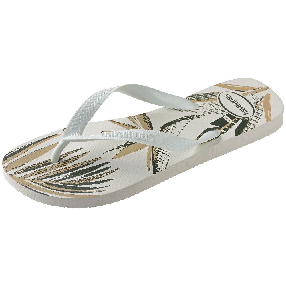 Chinelos de Homem Hav. Aloha White/White/Green Olive 456 Estampado/Branco-5
