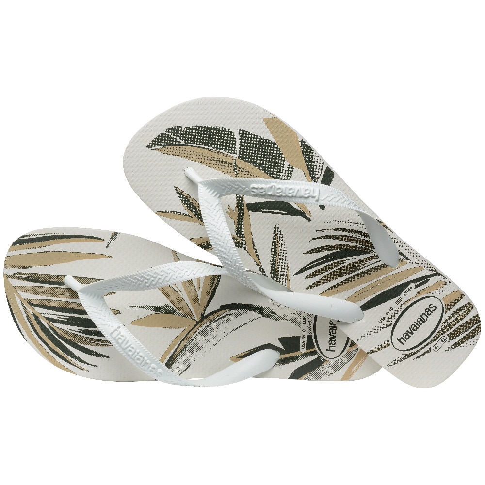 Chinelos de Homem Hav. Aloha White/White/Green Olive 456 Estampado/Branco-6