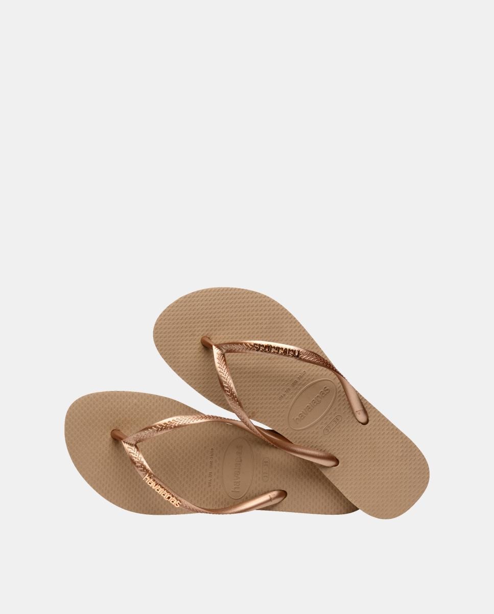 Chinelos Mulher Slim Havaianas Dourado-4