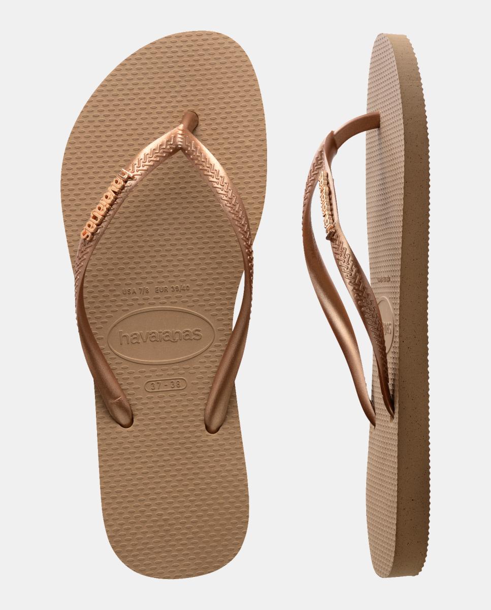 Chinelos Mulher Slim Havaianas Dourado-5