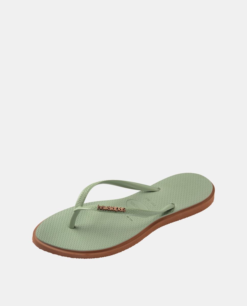 Chinelos Mulher Slim Point Havaianas Verde / Castanho-6