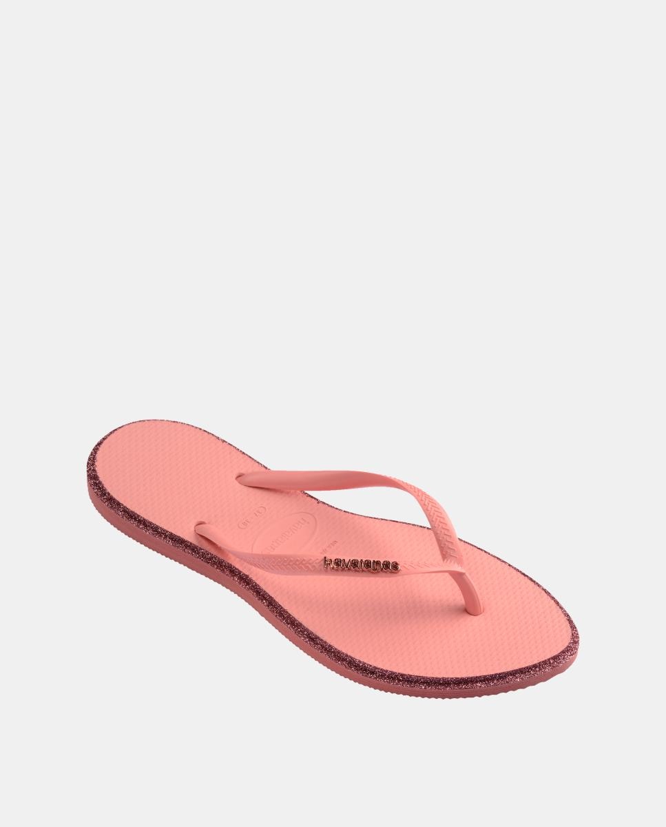 Chinelos Mulher Slim Point Glitter Havaianas Coral-2
