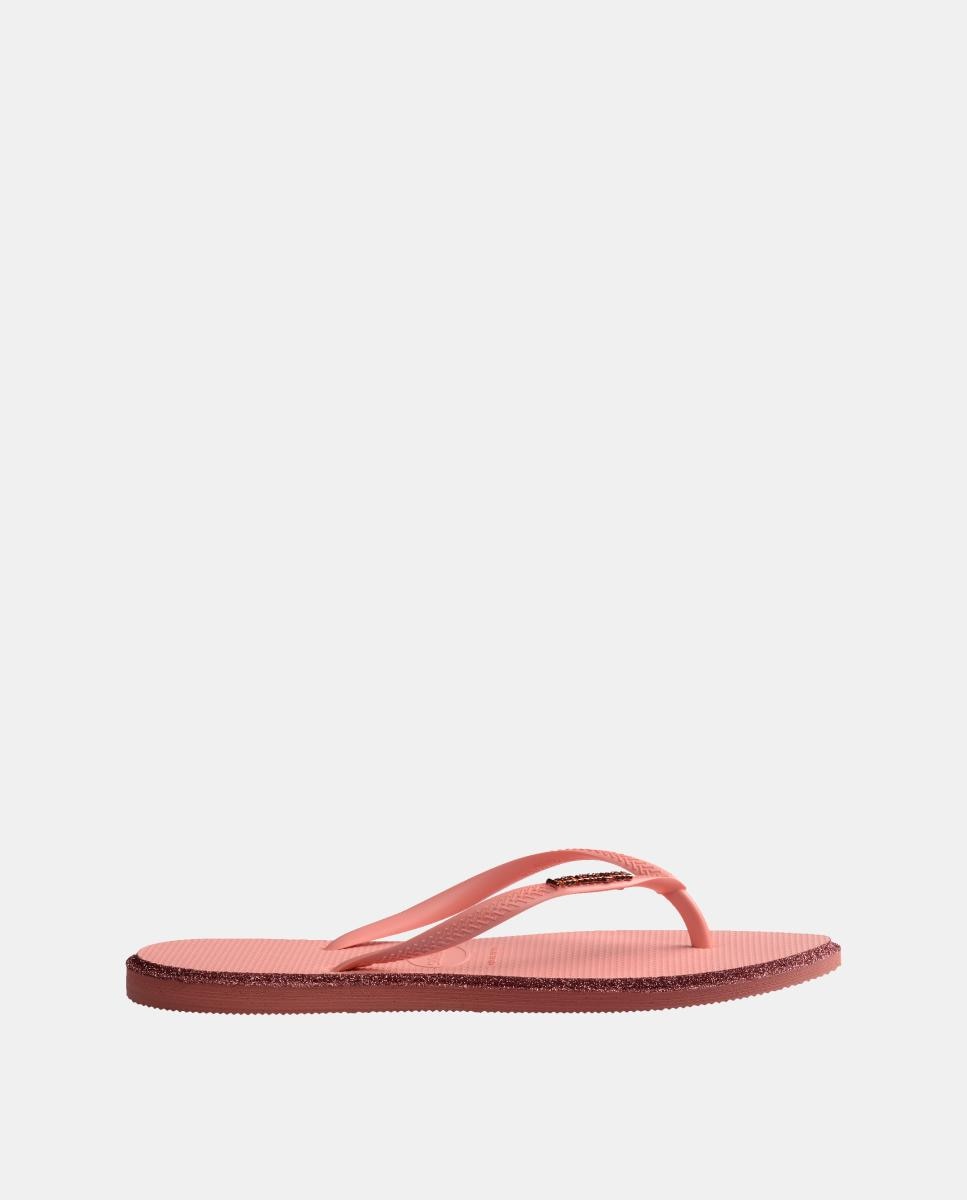 Chinelos Mulher Slim Point Glitter Havaianas Coral-3