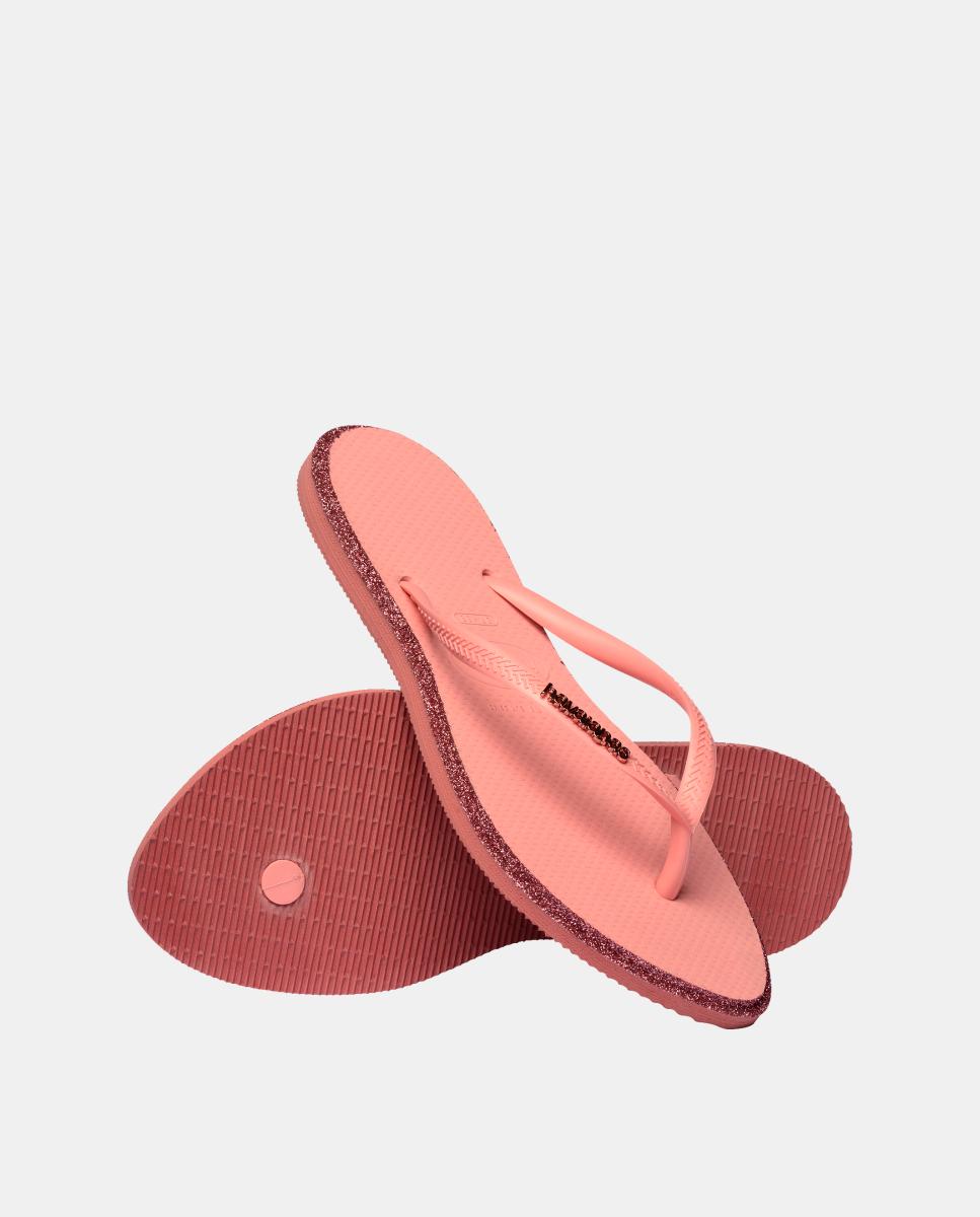 Chinelos Mulher Slim Point Glitter Havaianas Coral-4