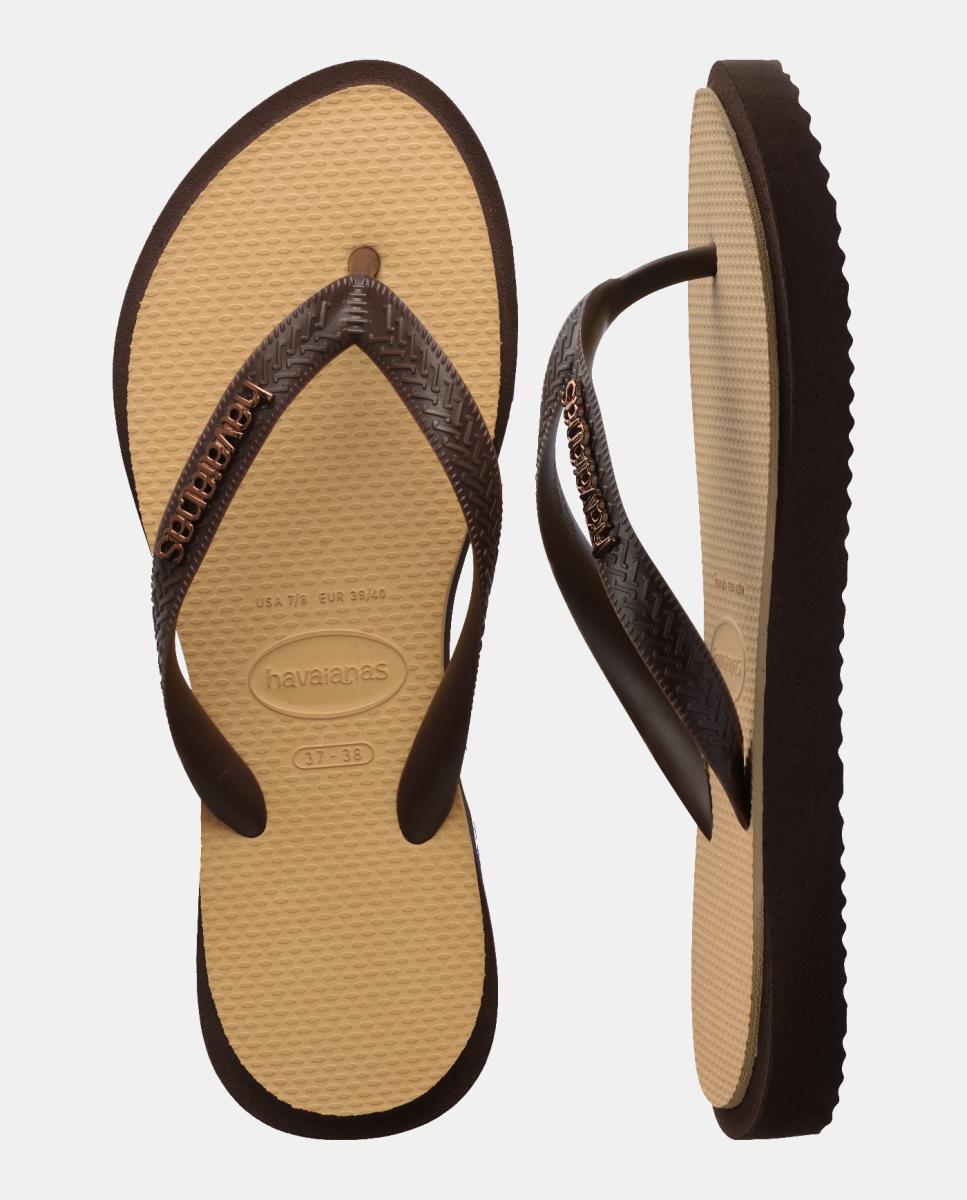 Chinelos Mulher Top Point Fusion Havaianas Bege-5
