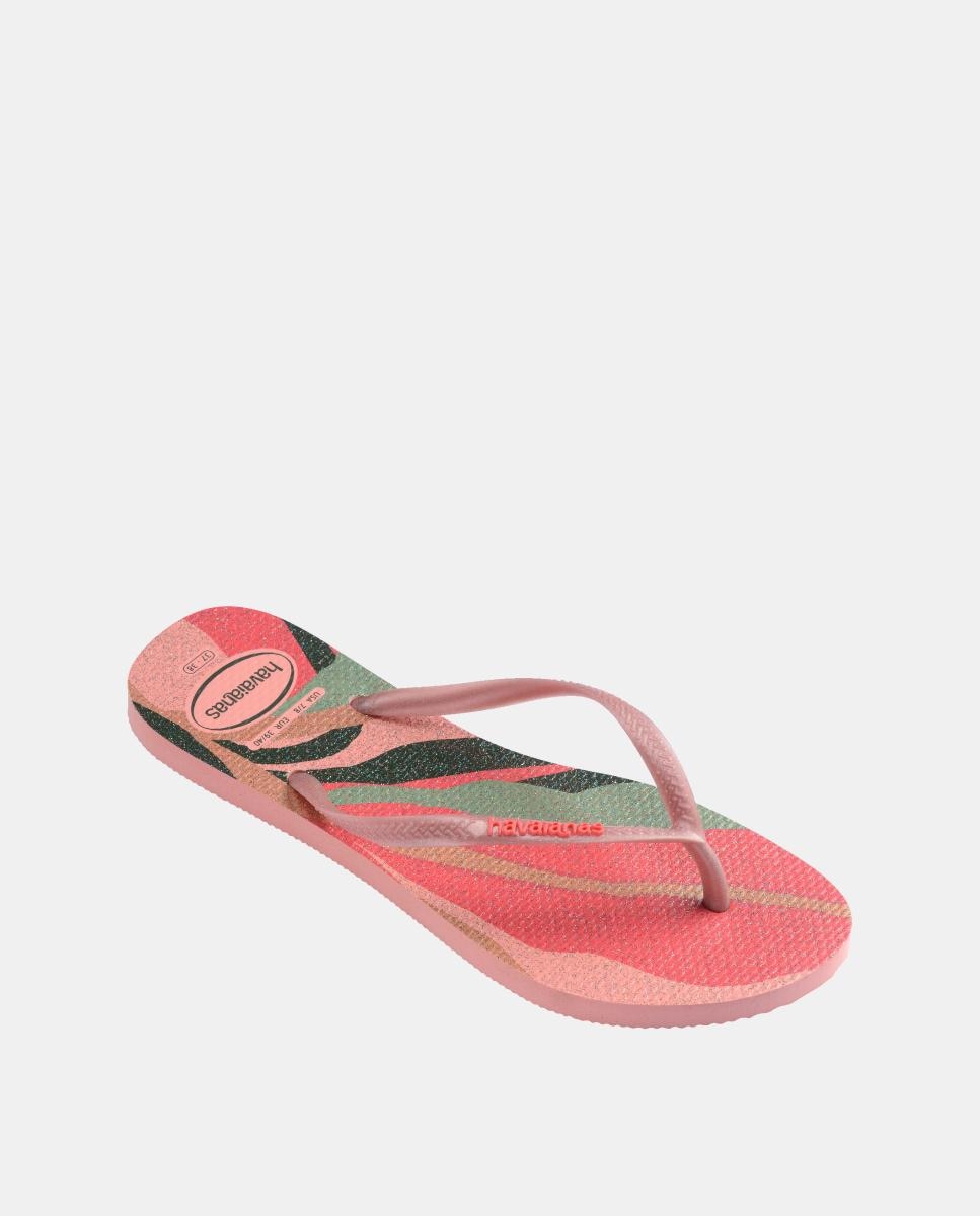Chinelos Mulher Slim Estampadas Havaianas Coral-2