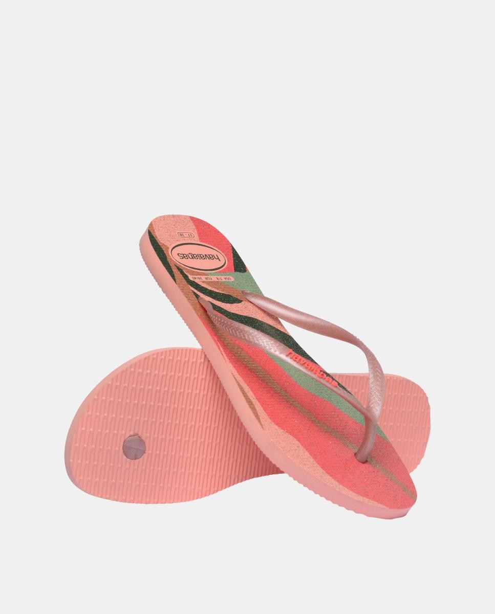 Chinelos Mulher Slim Estampadas Havaianas Coral-4