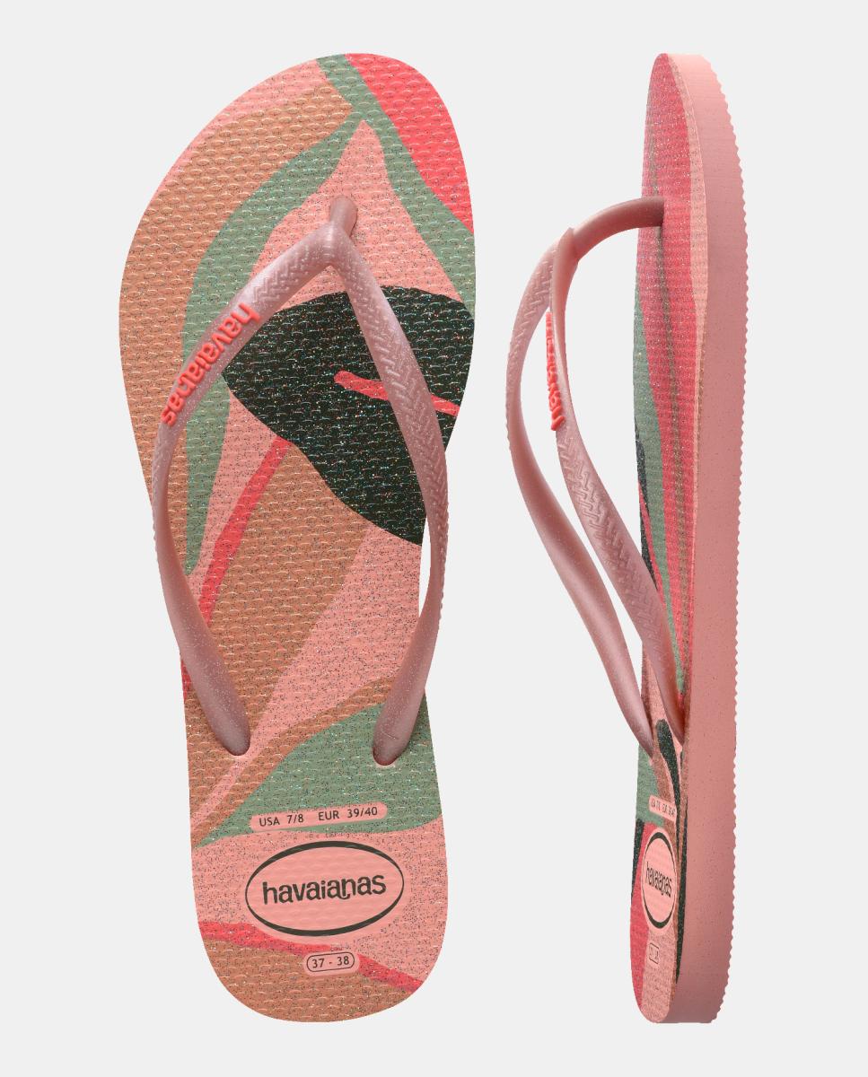 Chinelos Mulher Slim Estampadas Havaianas Coral-5