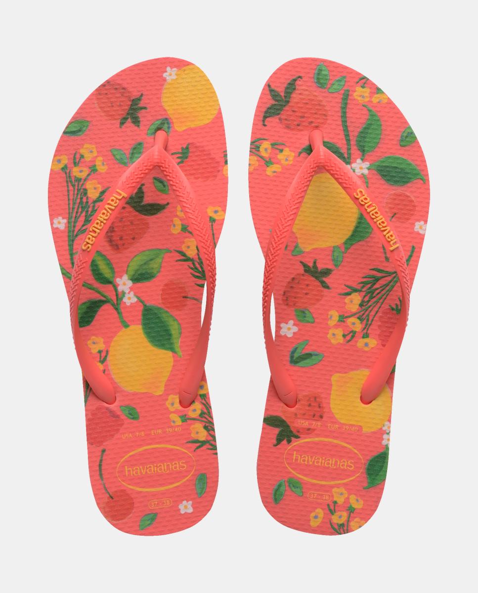 Chinelos Mulher Slim Estampadas Havaianas Coral-1