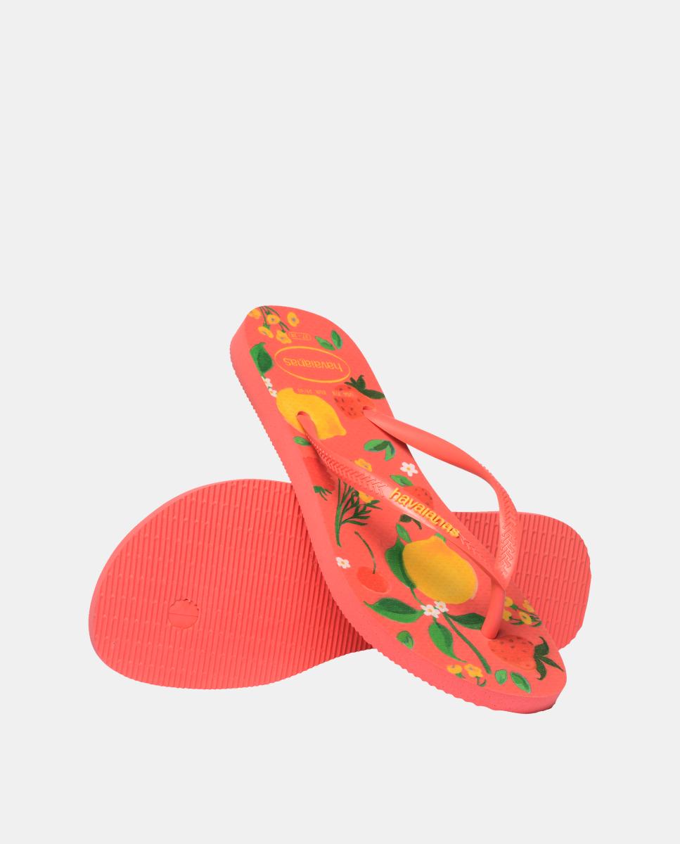 Chinelos Mulher Slim Estampadas Havaianas Coral-4