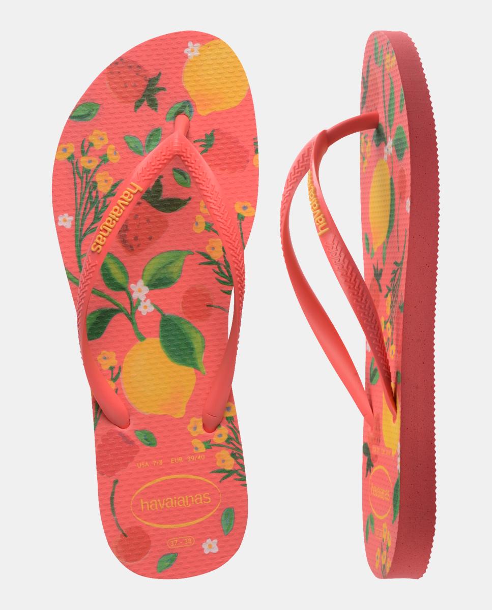 Chinelos Mulher Slim Estampadas Havaianas Coral-5