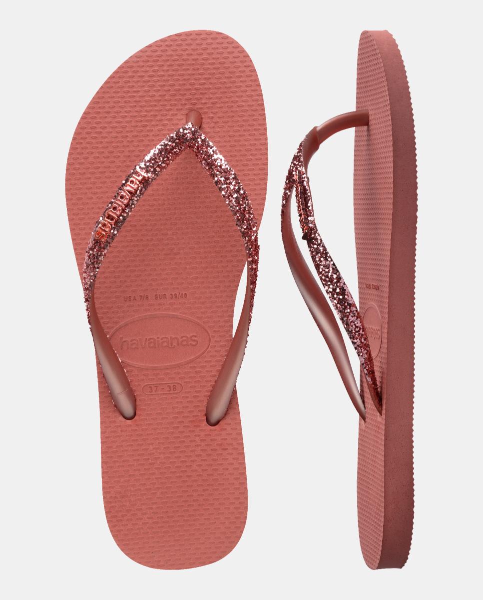 Chinelos Mulher Slim Glitter Havaianas Coral-5
