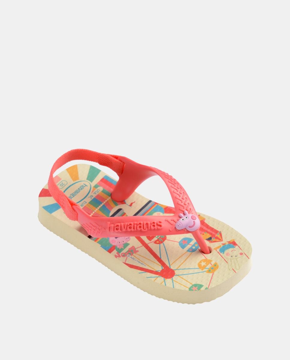Chinelos Bebés Peppa Pig Havaianas Coral / Branco-2