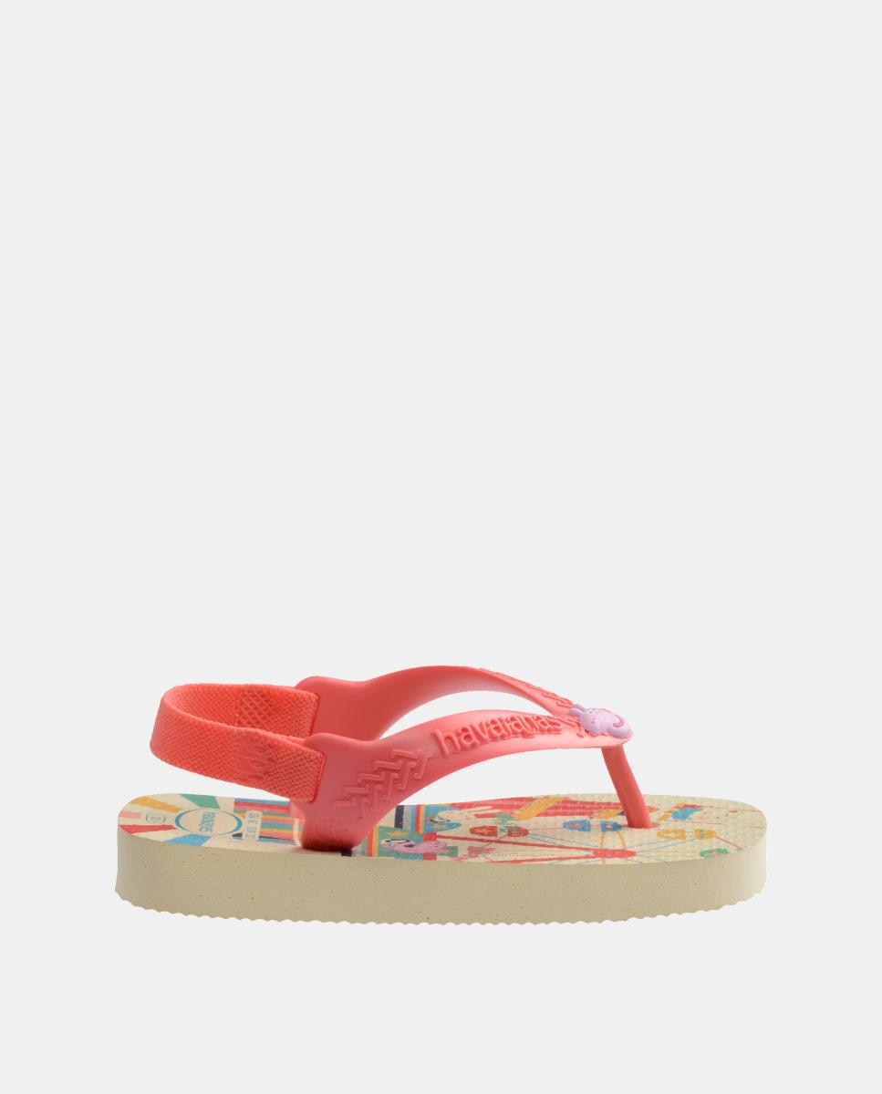 Chinelos Bebés Peppa Pig Havaianas Coral / Branco-3