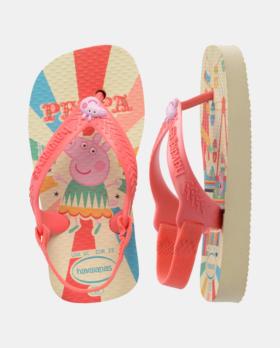Chinelos Bebés Peppa Pig Havaianas Coral / Branco-4