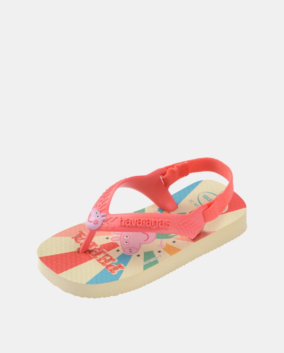 Chinelos Bebés Peppa Pig Havaianas Coral / Branco-5