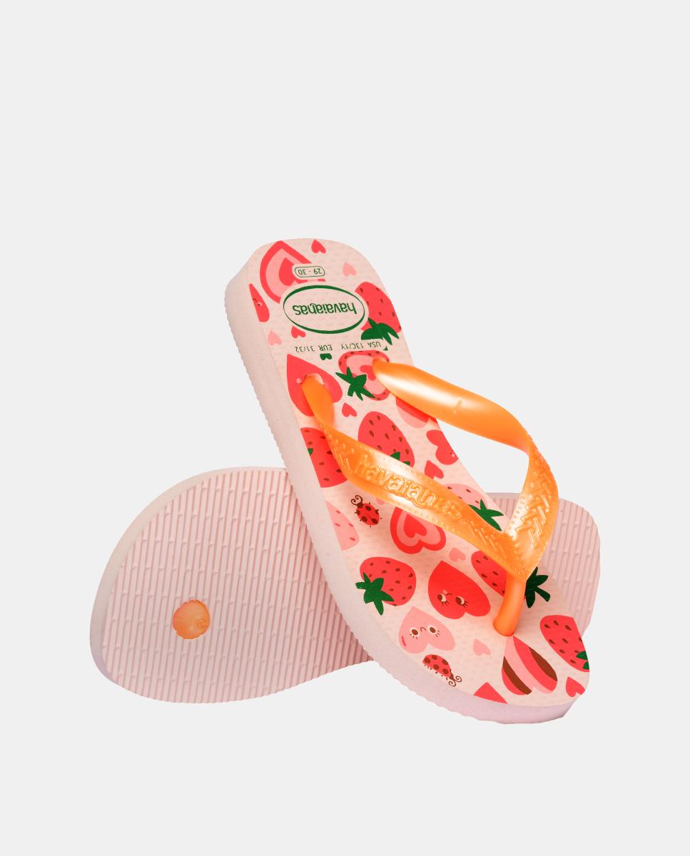 Chinelos Criança Estampada Flores Havaianas Rosa-4