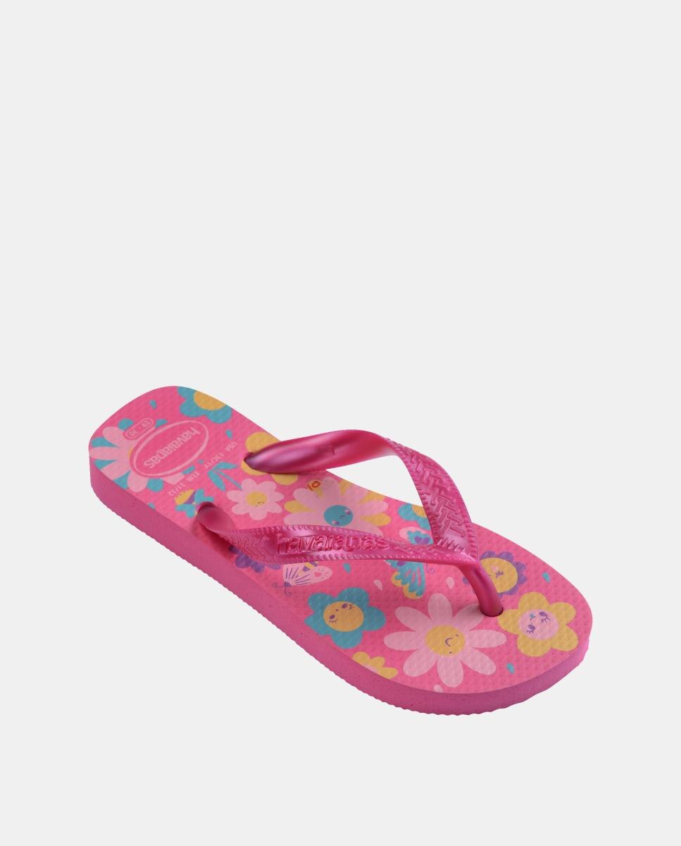 Chinelos Criança Flores Havaianas Rosa-2