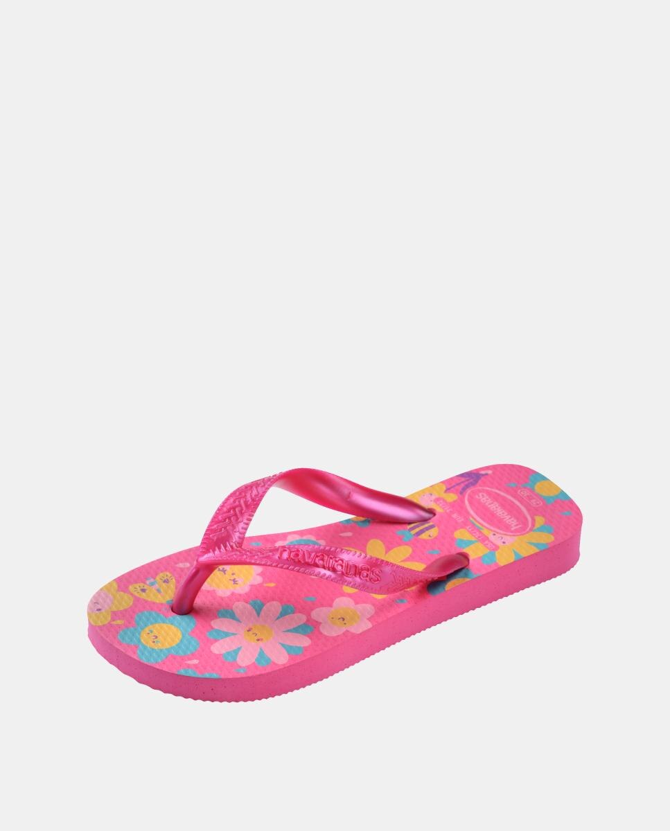 Chinelos Criança Flores Havaianas Rosa-6