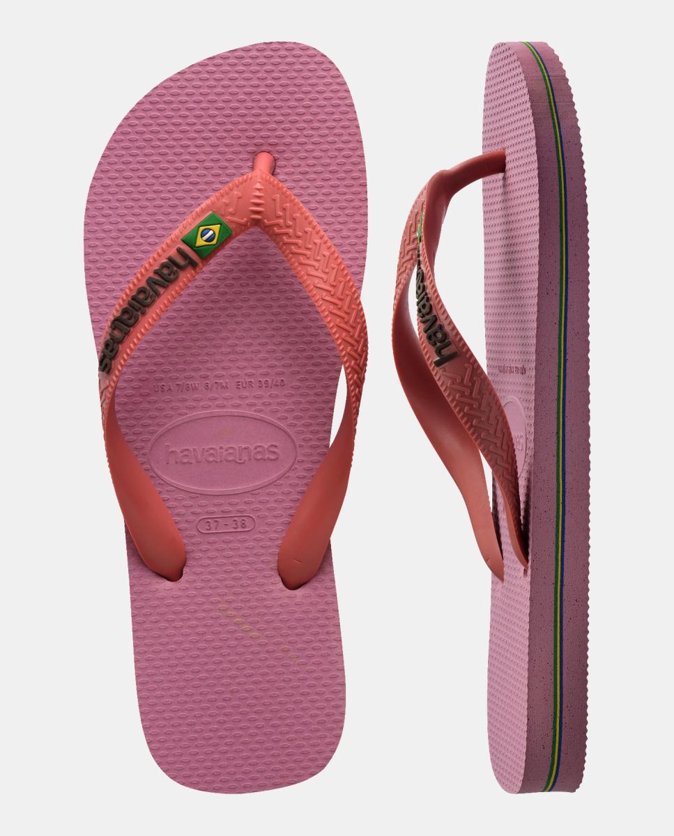 Chinelos Mulher Brasil Logo Havaianas Framboesa-5