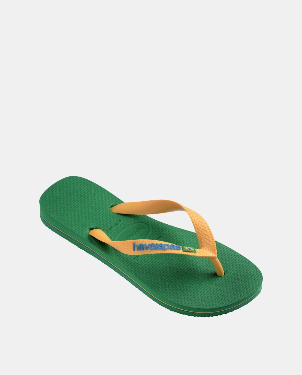 Chinelos Homem Brasil Logo Havaianas Verde / Amarelo-2