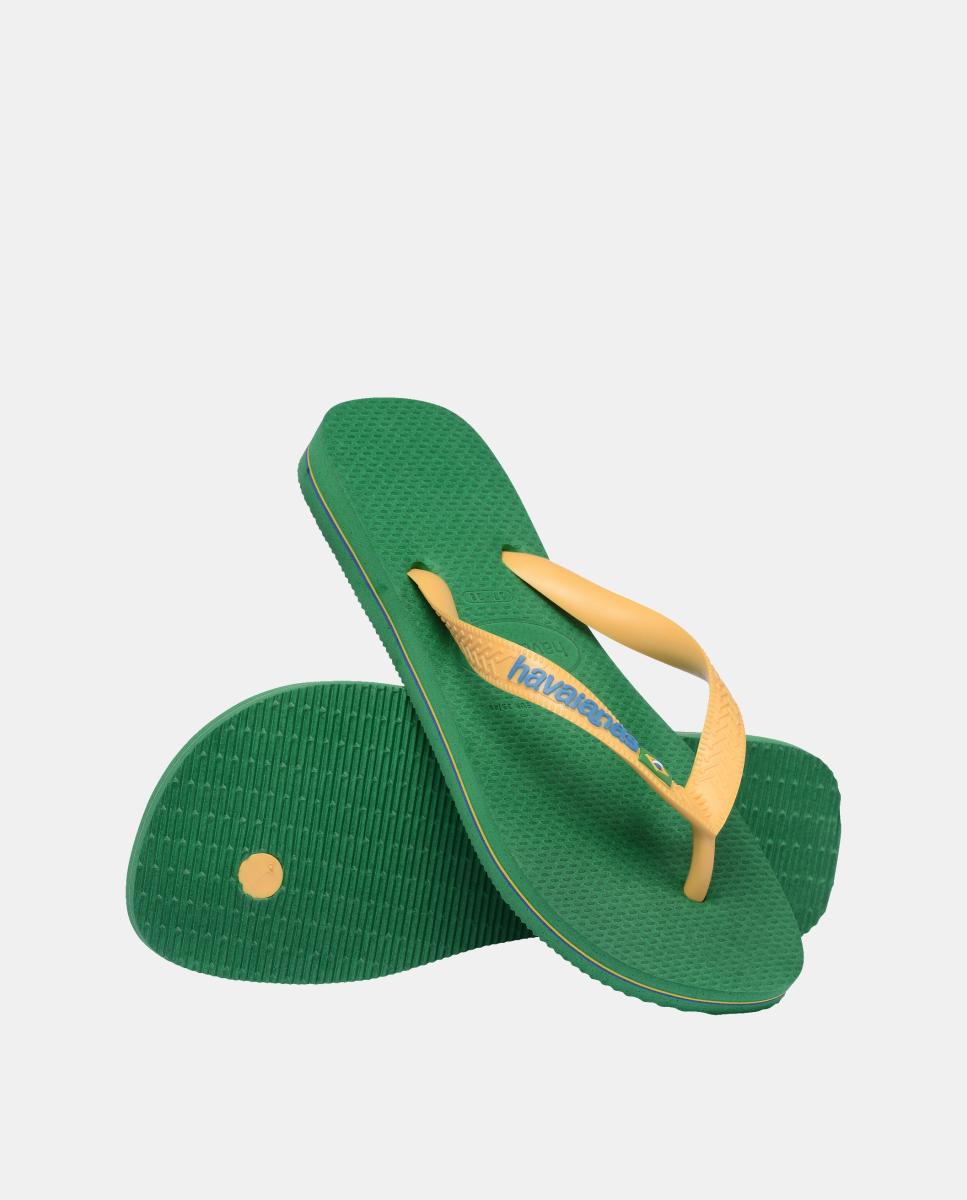 Chinelos Homem Brasil Logo Havaianas Verde / Amarelo-4
