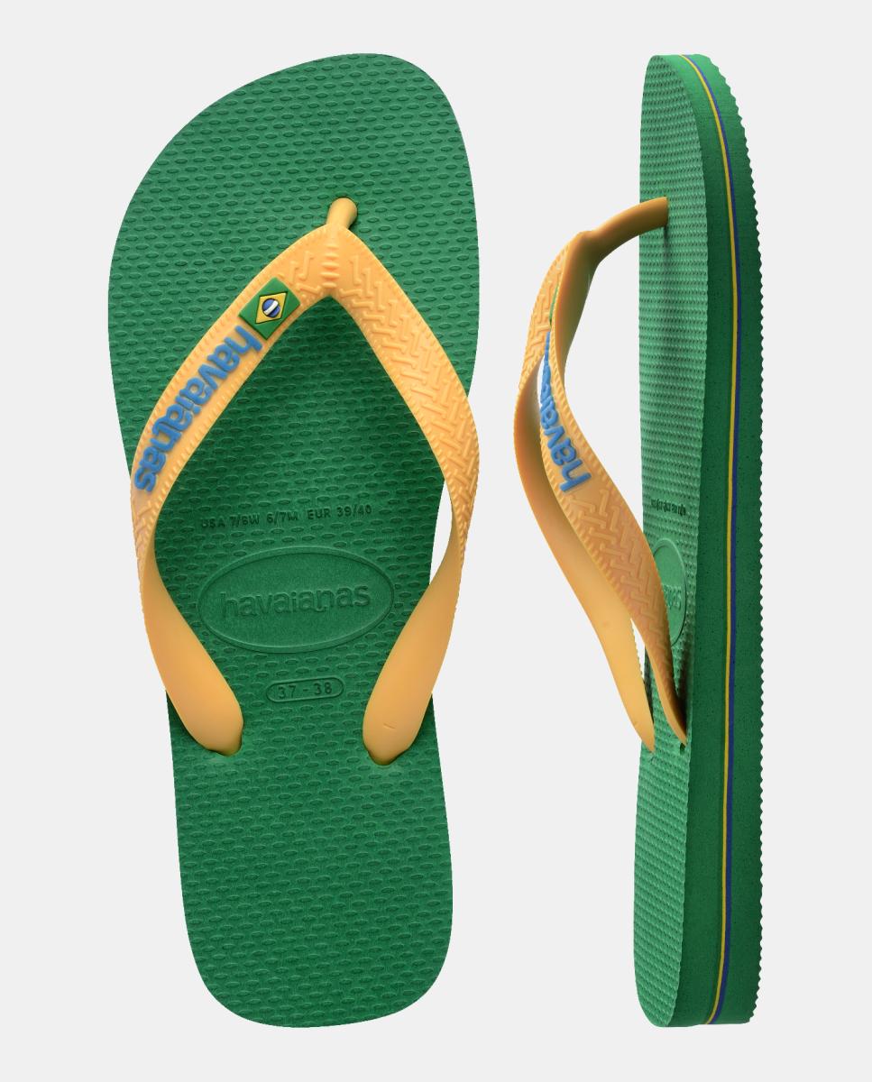 Chinelos Homem Brasil Logo Havaianas Verde / Amarelo-5