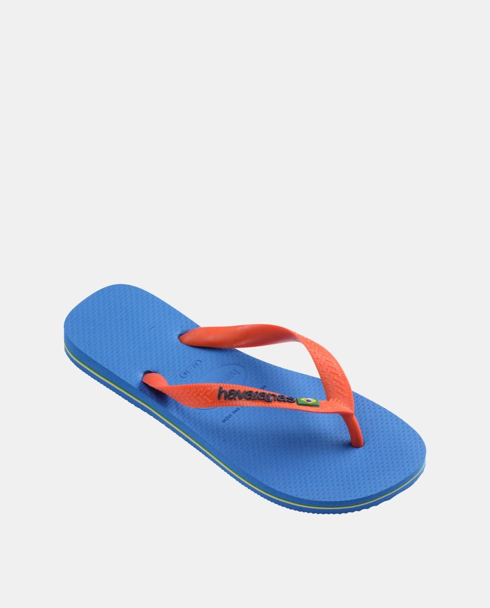 Chinelos Homem Brasil Logo Havaianas Azul-2