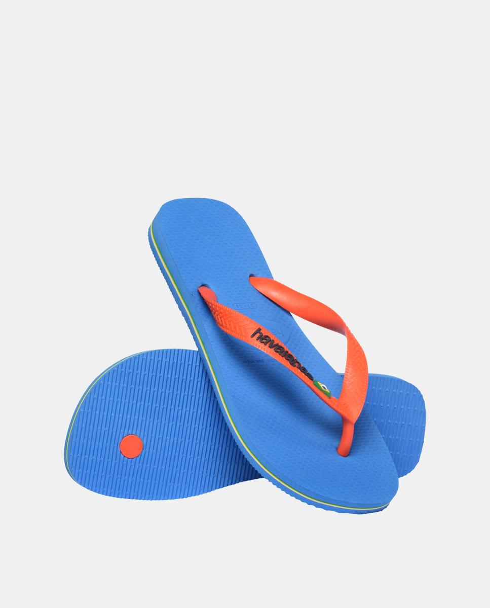 Chinelos Homem Brasil Logo Havaianas Azul-4
