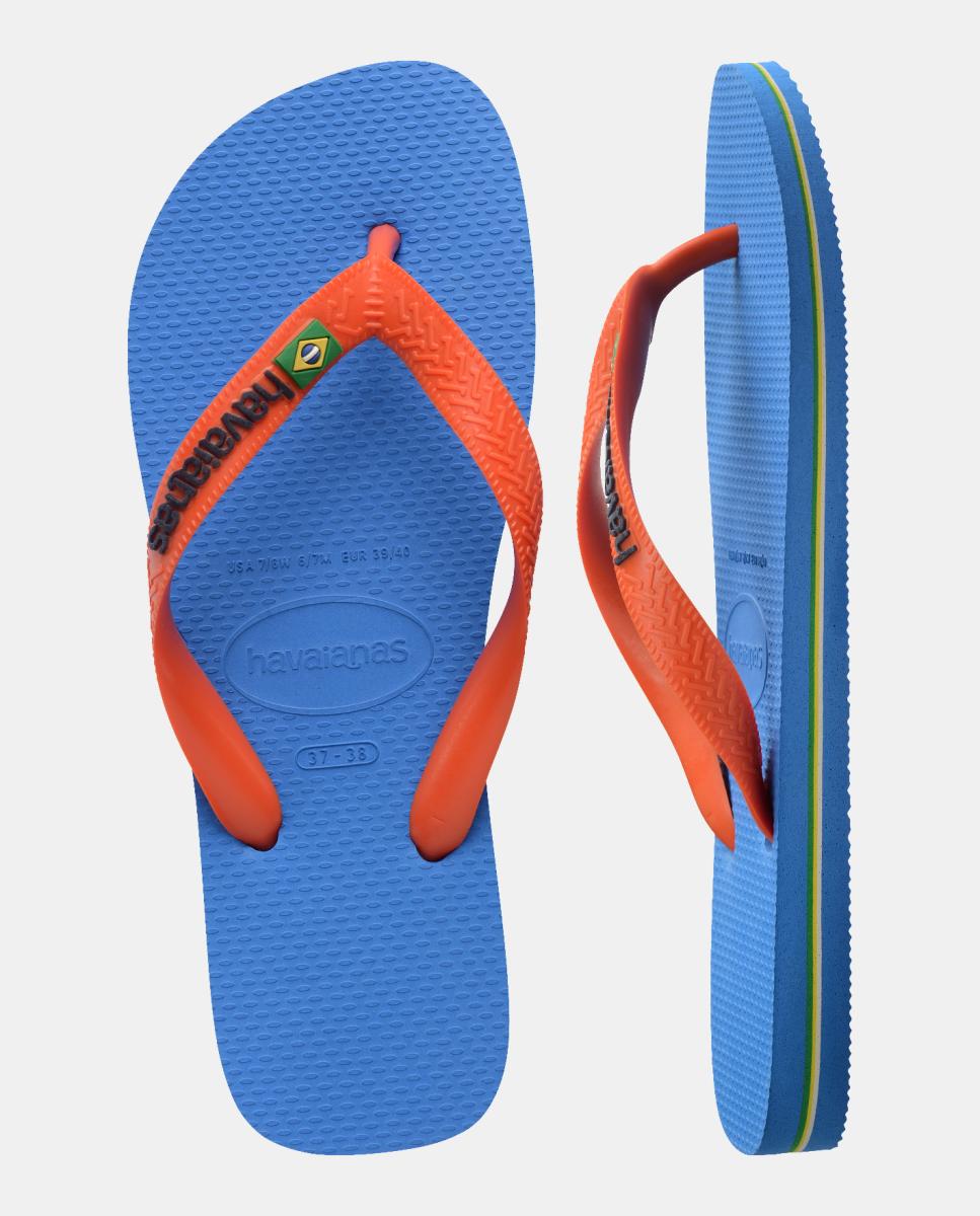 Chinelos Homem Brasil Logo Havaianas Azul-5