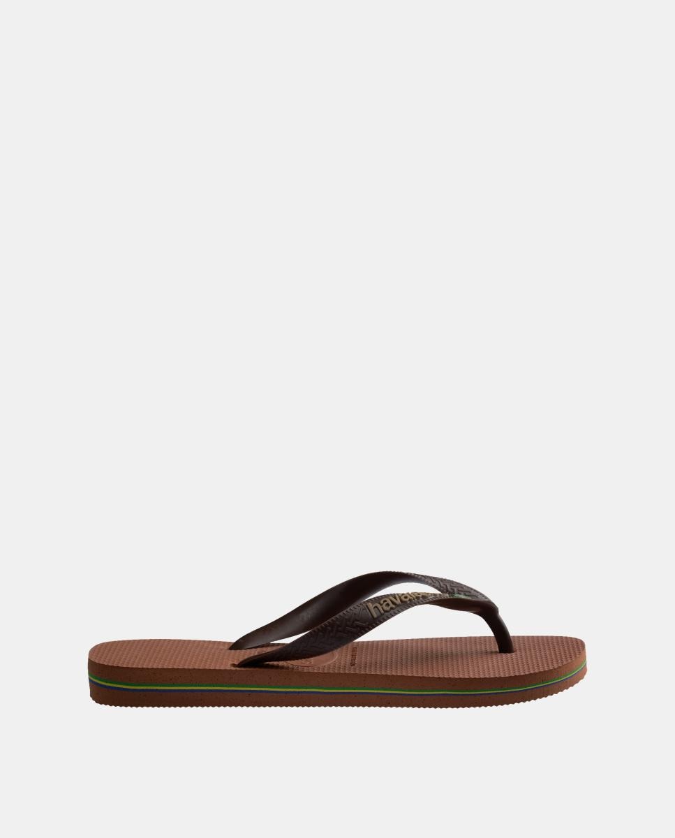 Chinelos Homem Brasil Logo Havaianas Café-3