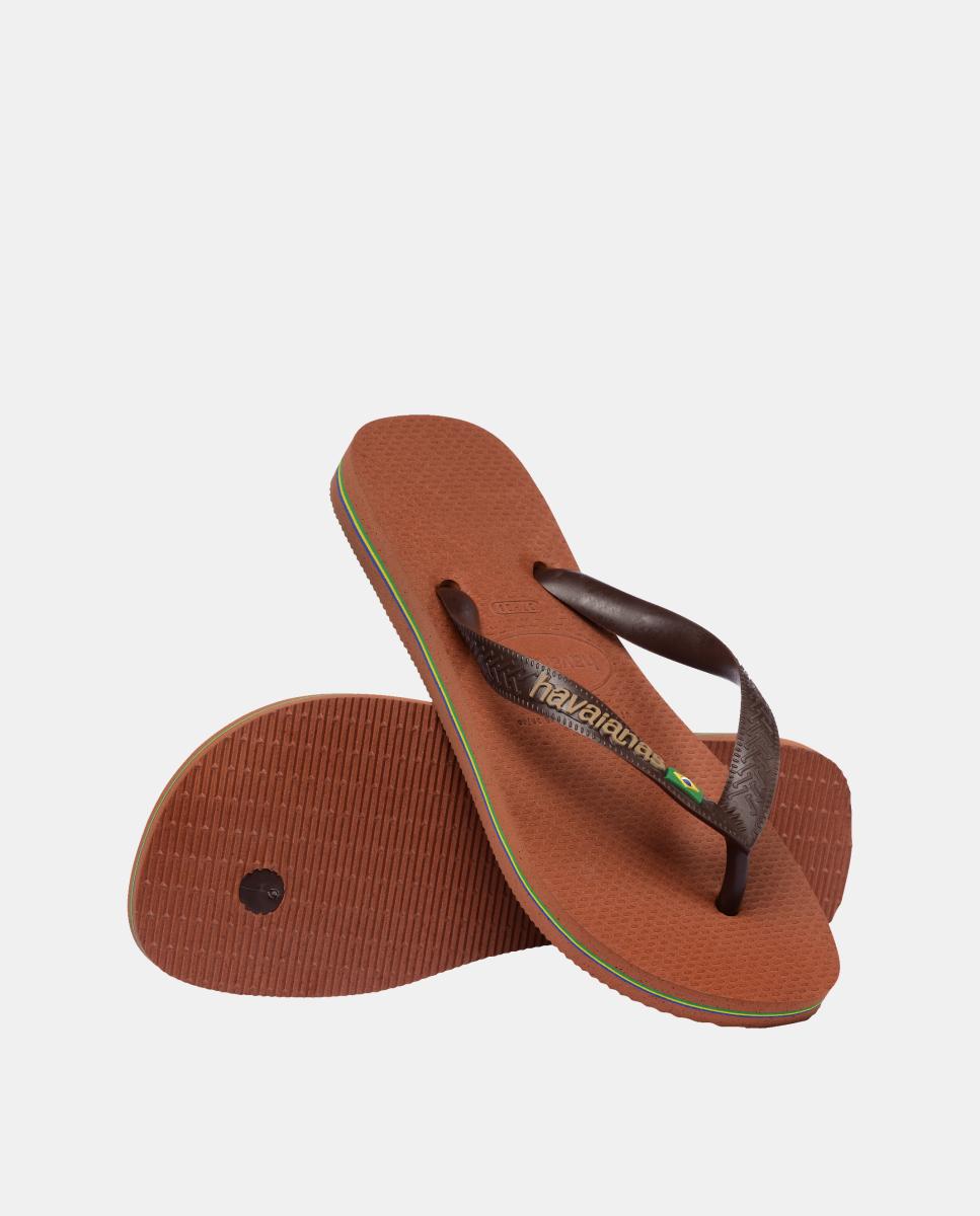 Chinelos Homem Brasil Logo Havaianas Café-4