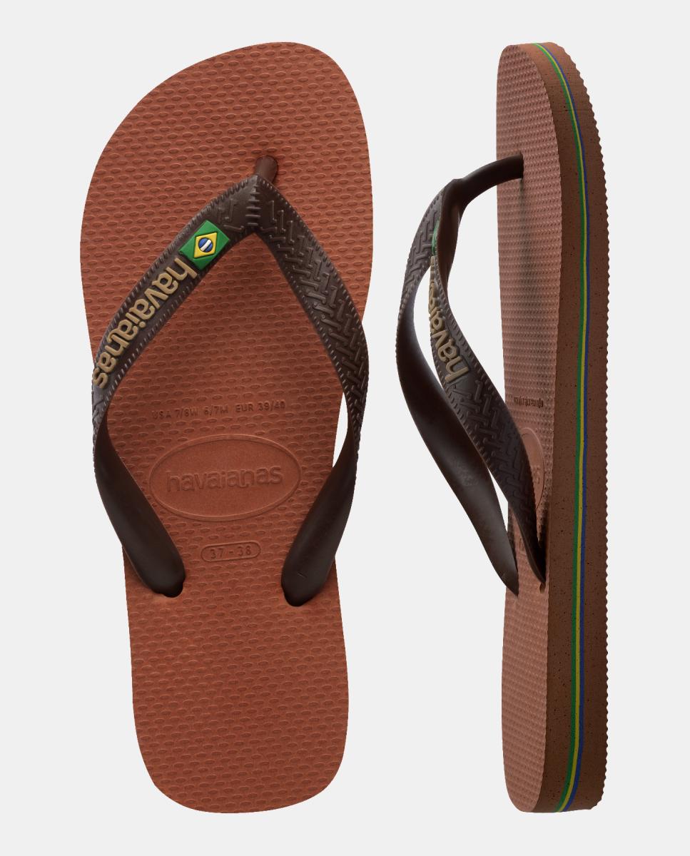 Chinelos Homem Brasil Logo Havaianas Café-5