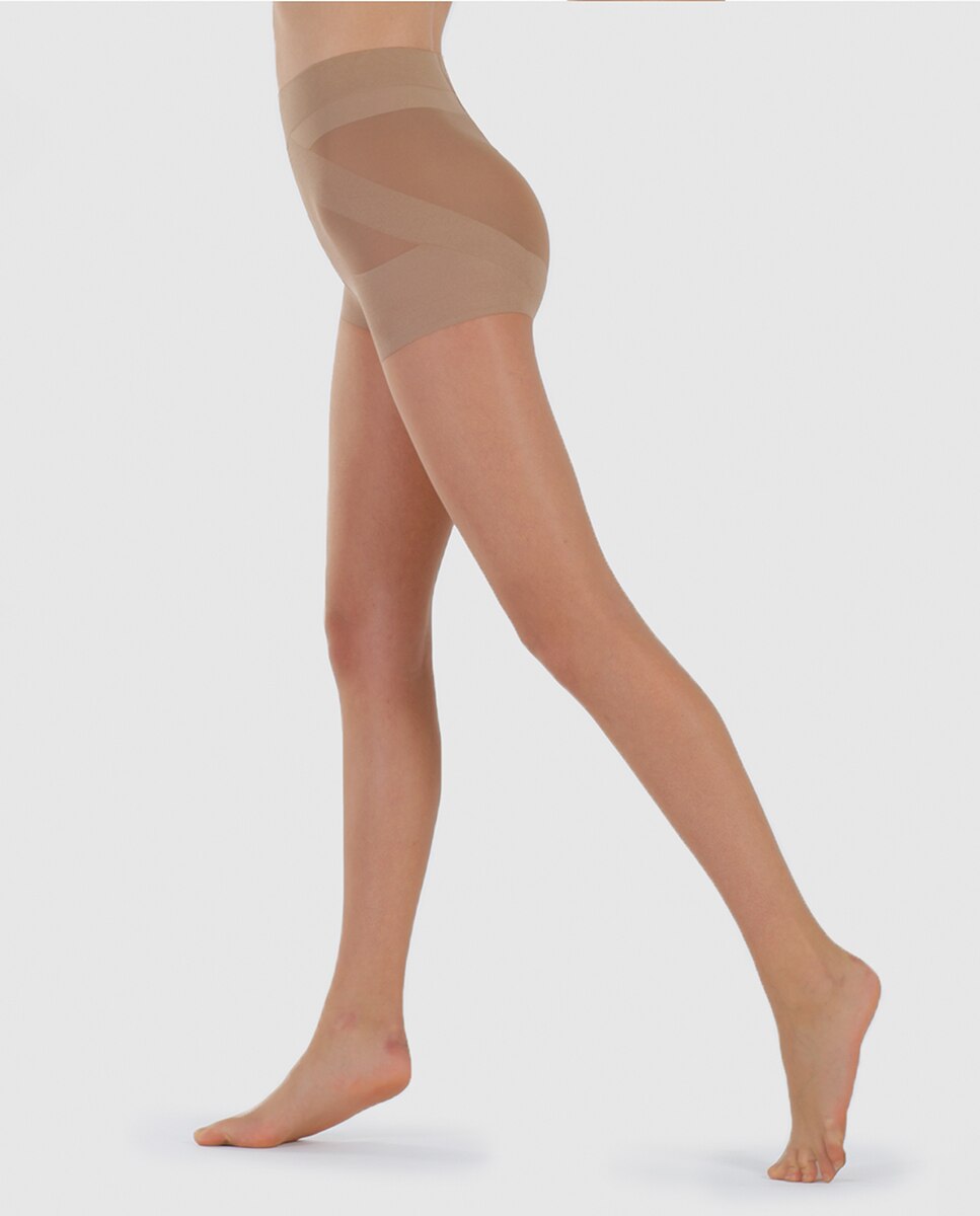 Collants Adelgaçantes de 10 Deniers Bege-1