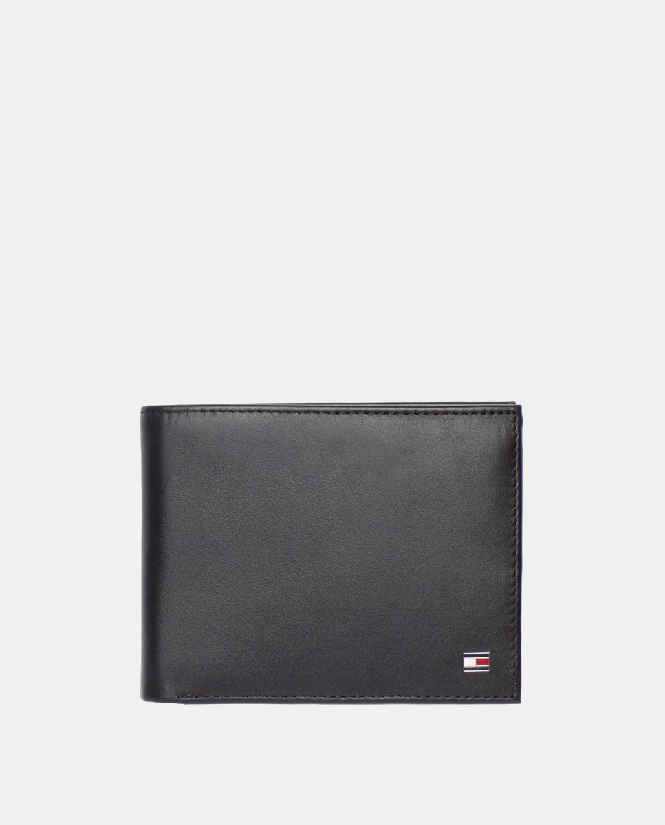 Imagen 0 de Cartera de piel en negro con tarjeteros interiores Negro