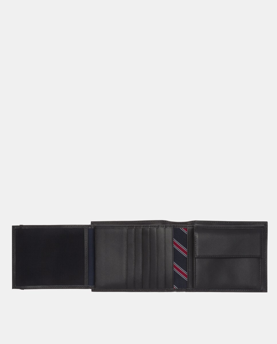 Cartera de piel en negro con tarjeteros interiores - Tommy Hilfiger - Negro Negro-4