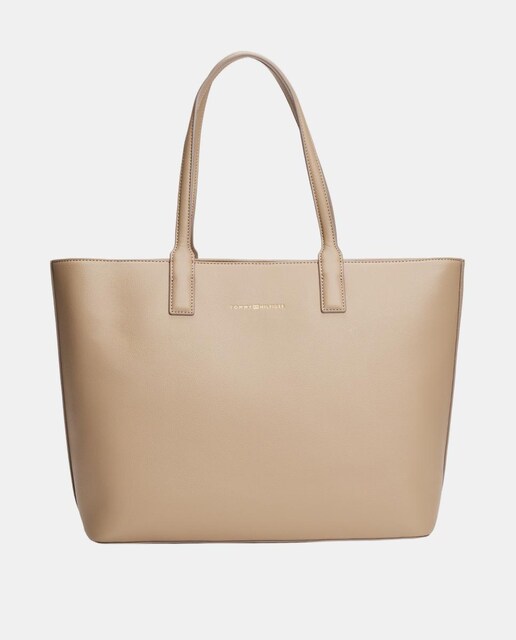 Imagen 0 de Bolso estilo tote de mujer en color beige de Tommy Hilfiger