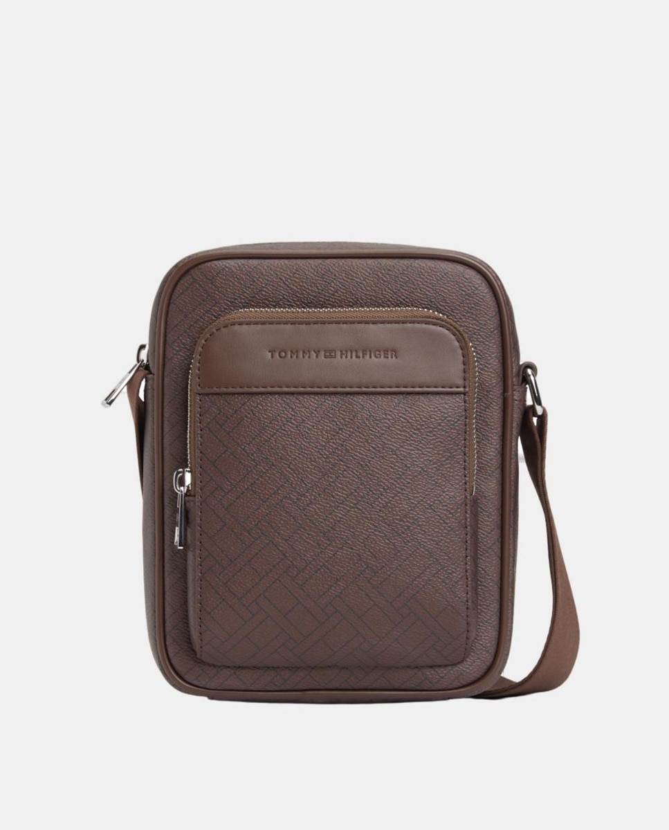 Imagem 0 de Mala Tipo Reporter Mini em Cor Castanha da Tommy Hilfiger - TH Flag Monogram Mini Reporter