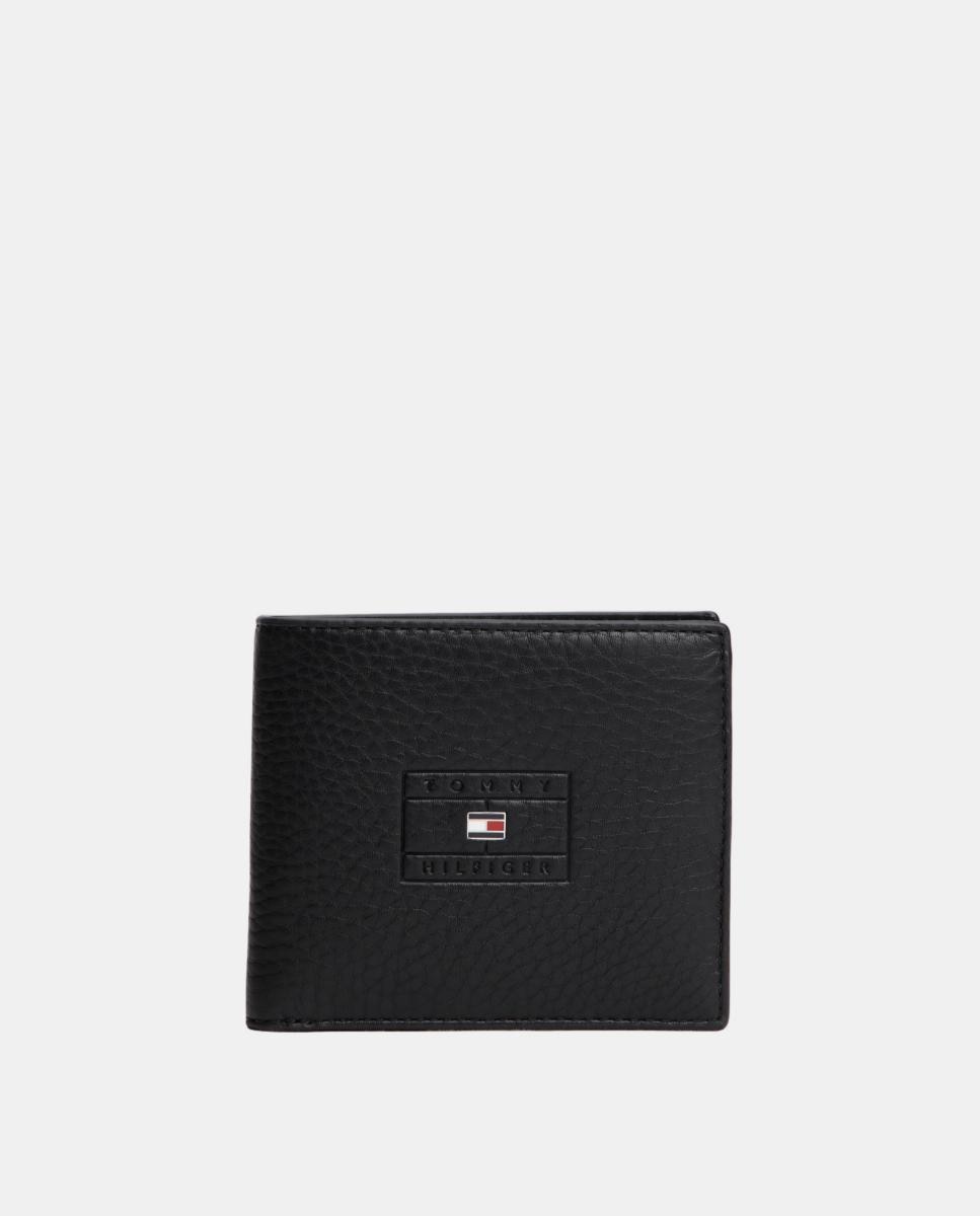 Imagem 0 de Carteira Compacta em Cor Preta da Tommy Hilfiger